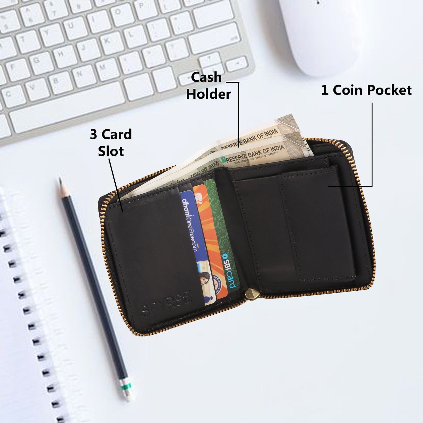 Black Crocodile Pattern Vegan Leather Women’s Wallet