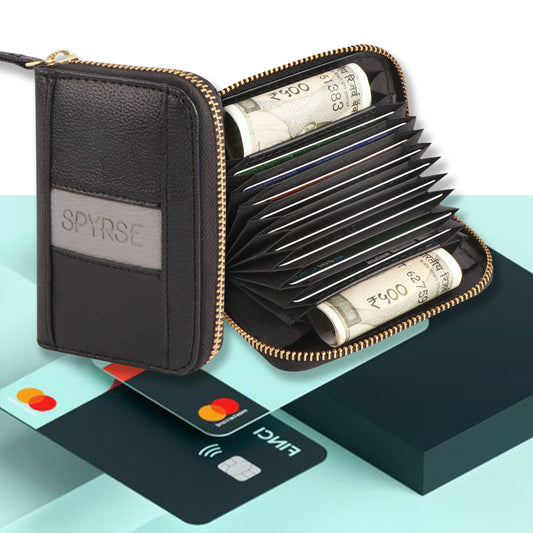 Black Vegan Leather Mini Wallet