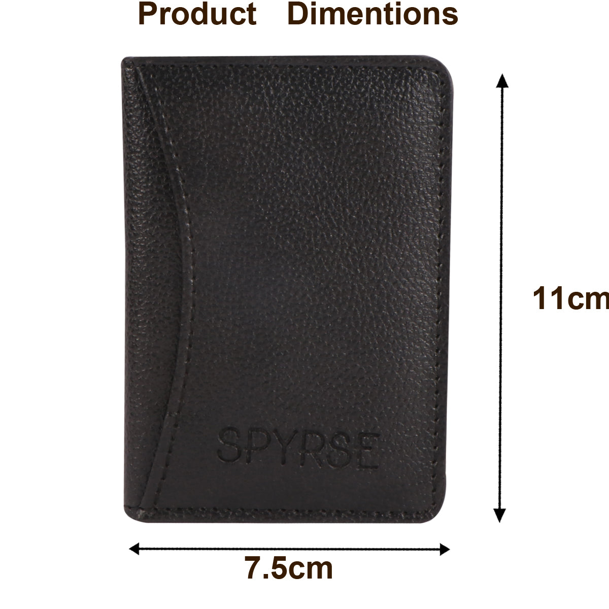 Black Vegan Leather Card Holder for Women & Men 6 Card Slots