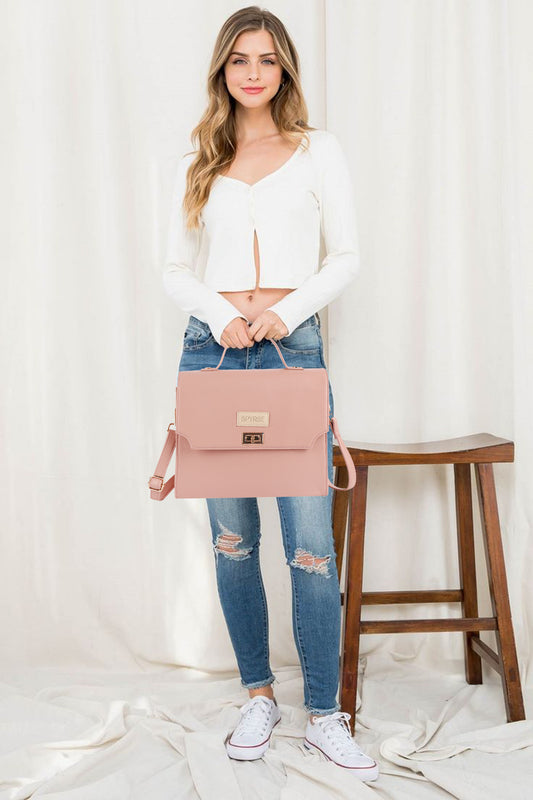 Pink Vegan Leather Sling Bag for Women | Elegant Top Handle Shoulder Bag
