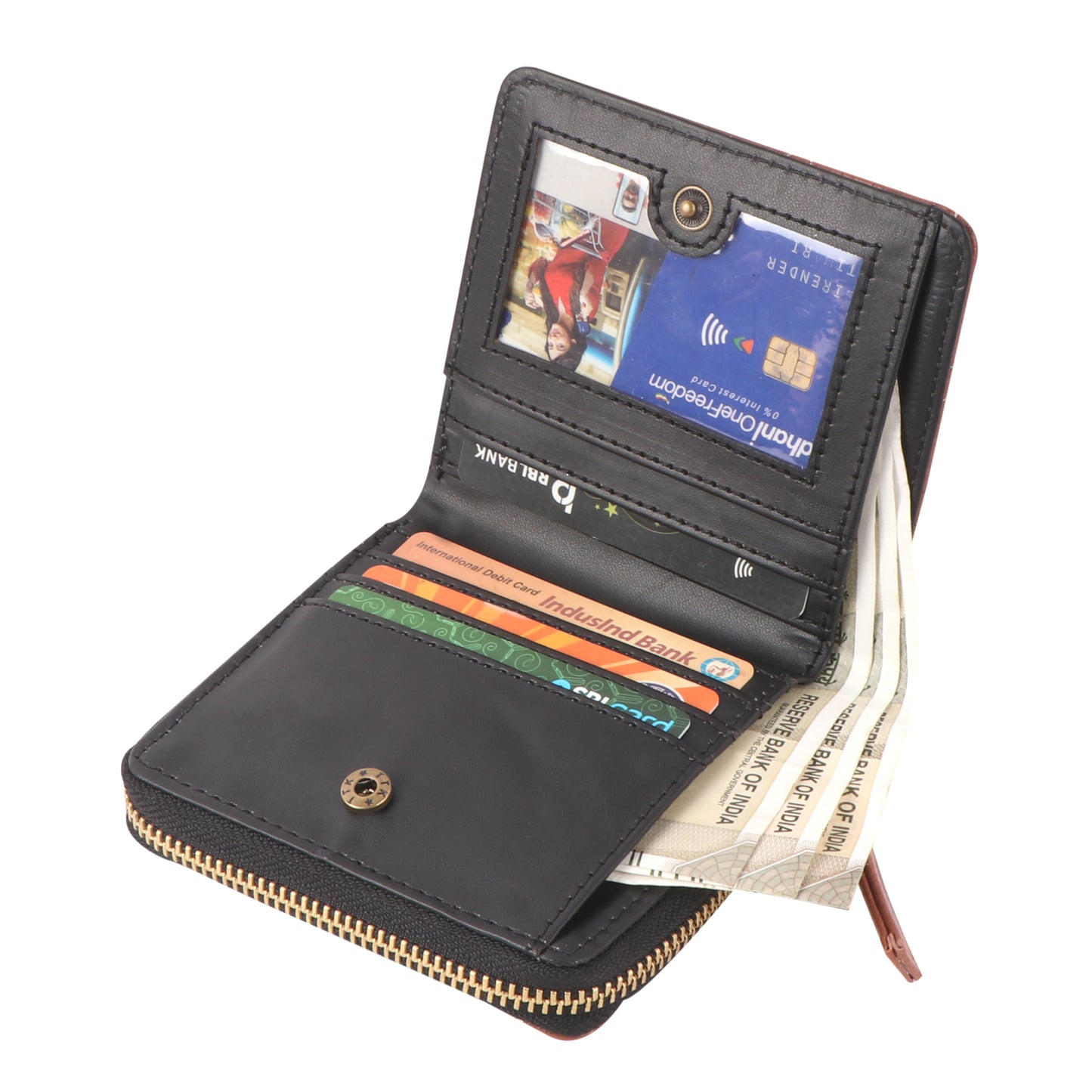 Women’s Brown Quilted Vegan Leather Wallet