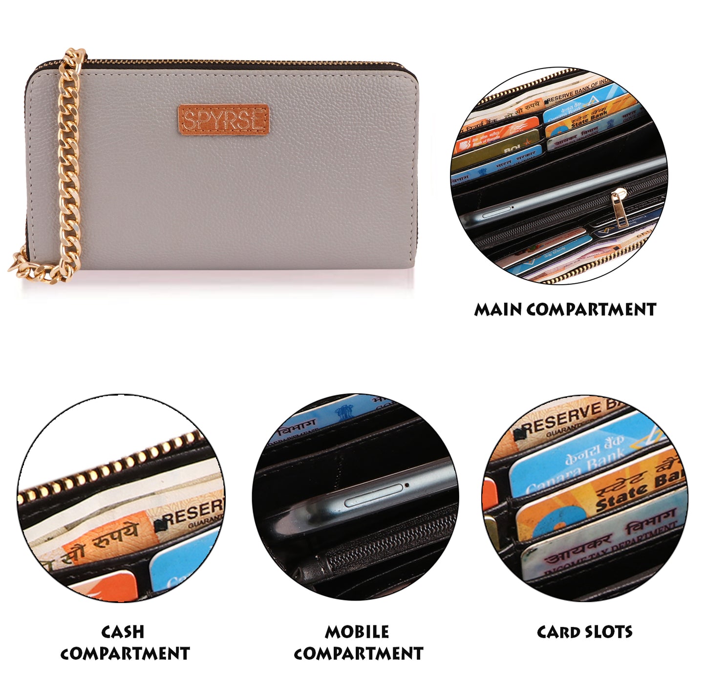 Pink Vegan Leather Clutch for Women | Trendy Chain Wallet Purse