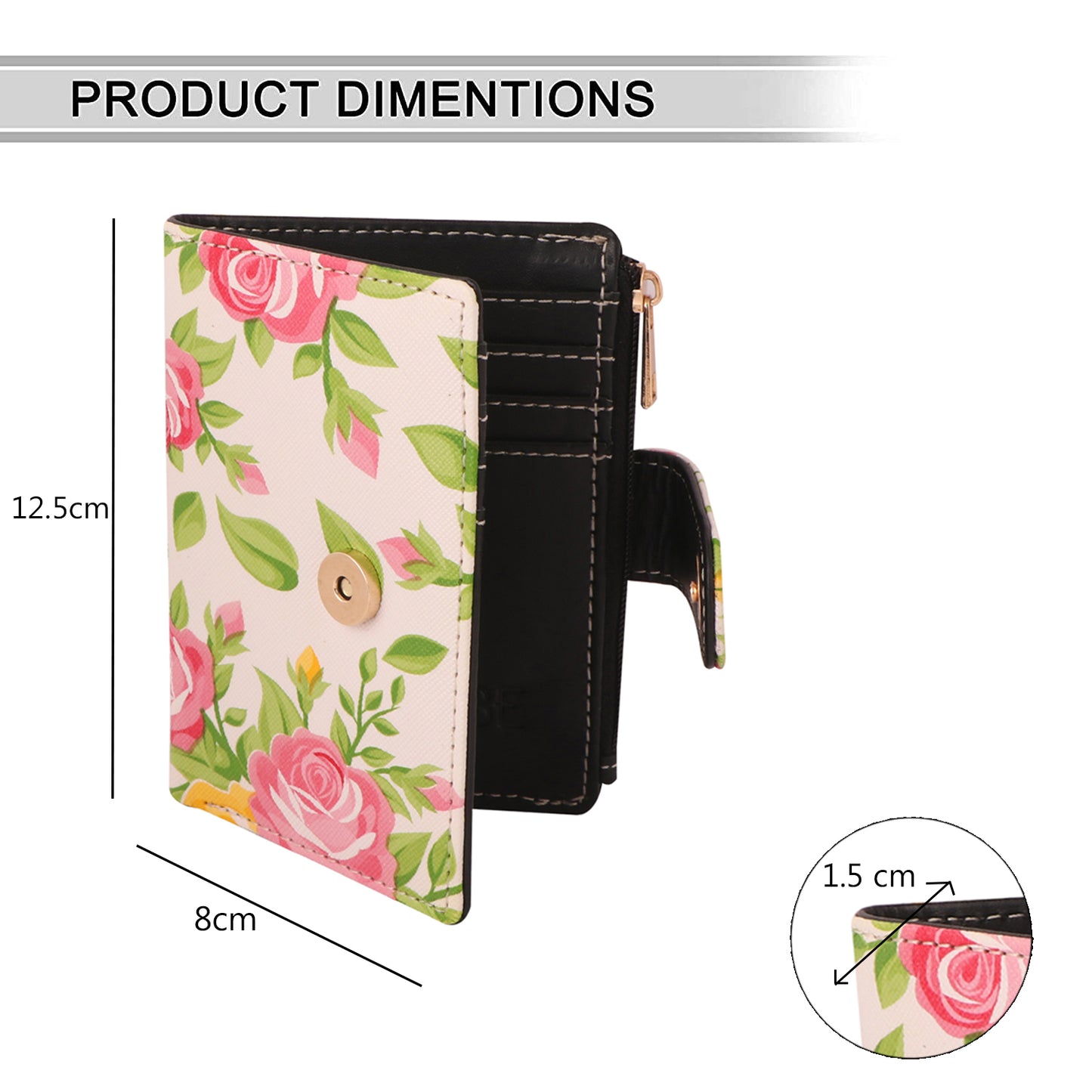 Floral Print Vegan Leather Women’s Wallet | Stylish & Compact
