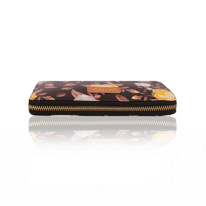 Black Printed Flower Wallets For Women's