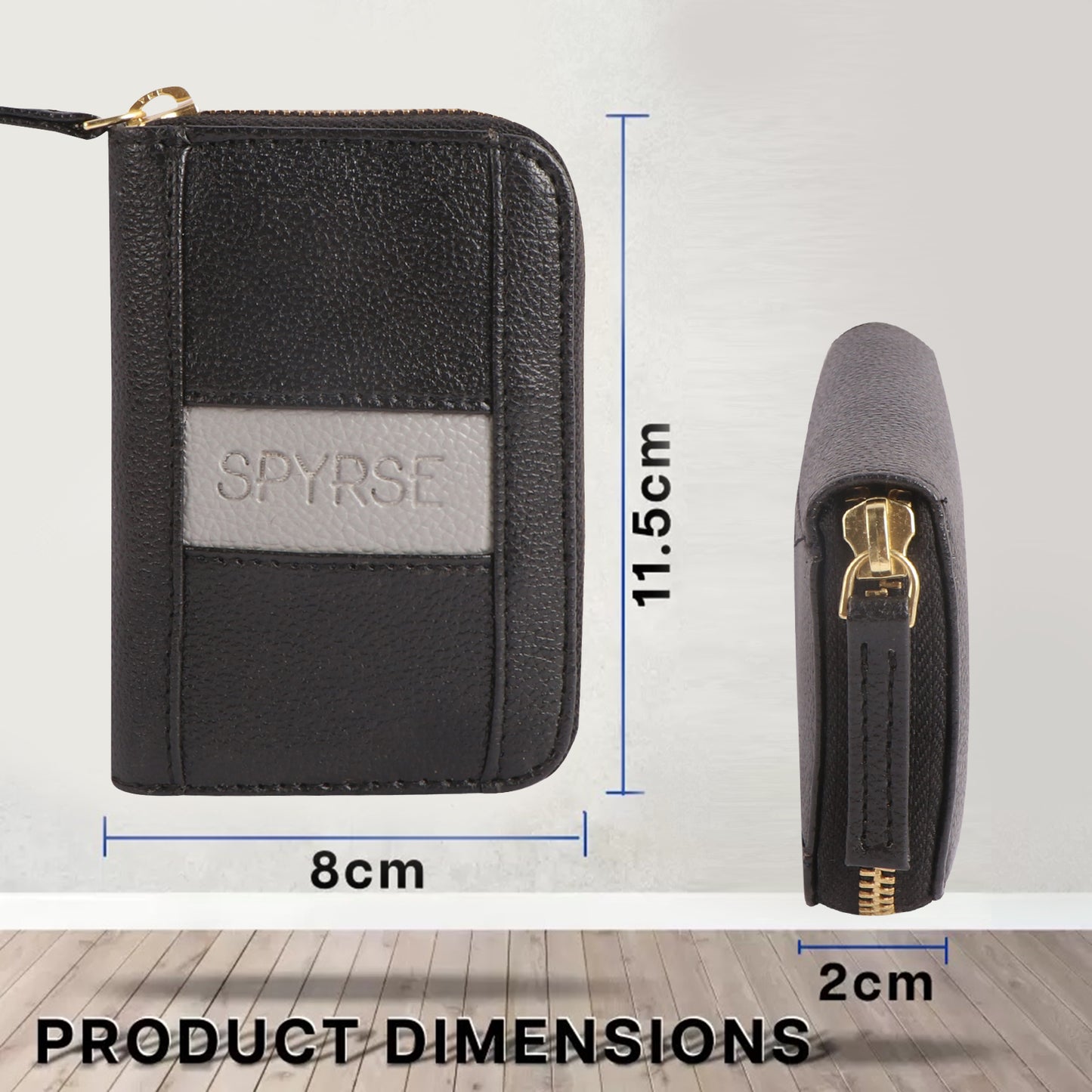 Black Vegan Leather Mini Wallet