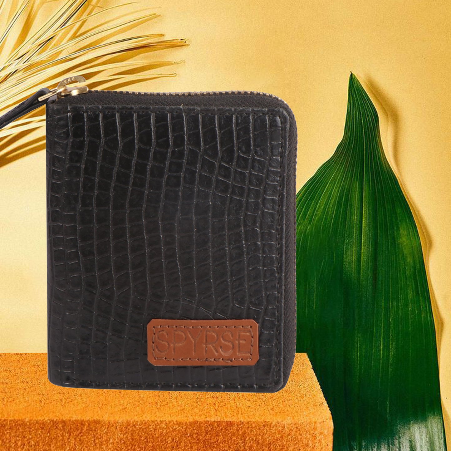 Black Crocodile Pattern Vegan Leather Women’s Wallet