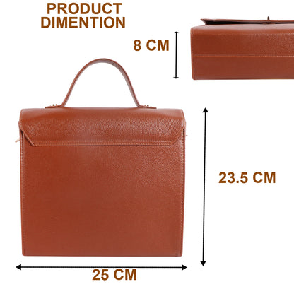 Women’s Brown Vegan Leather Top Handle Sling Bag