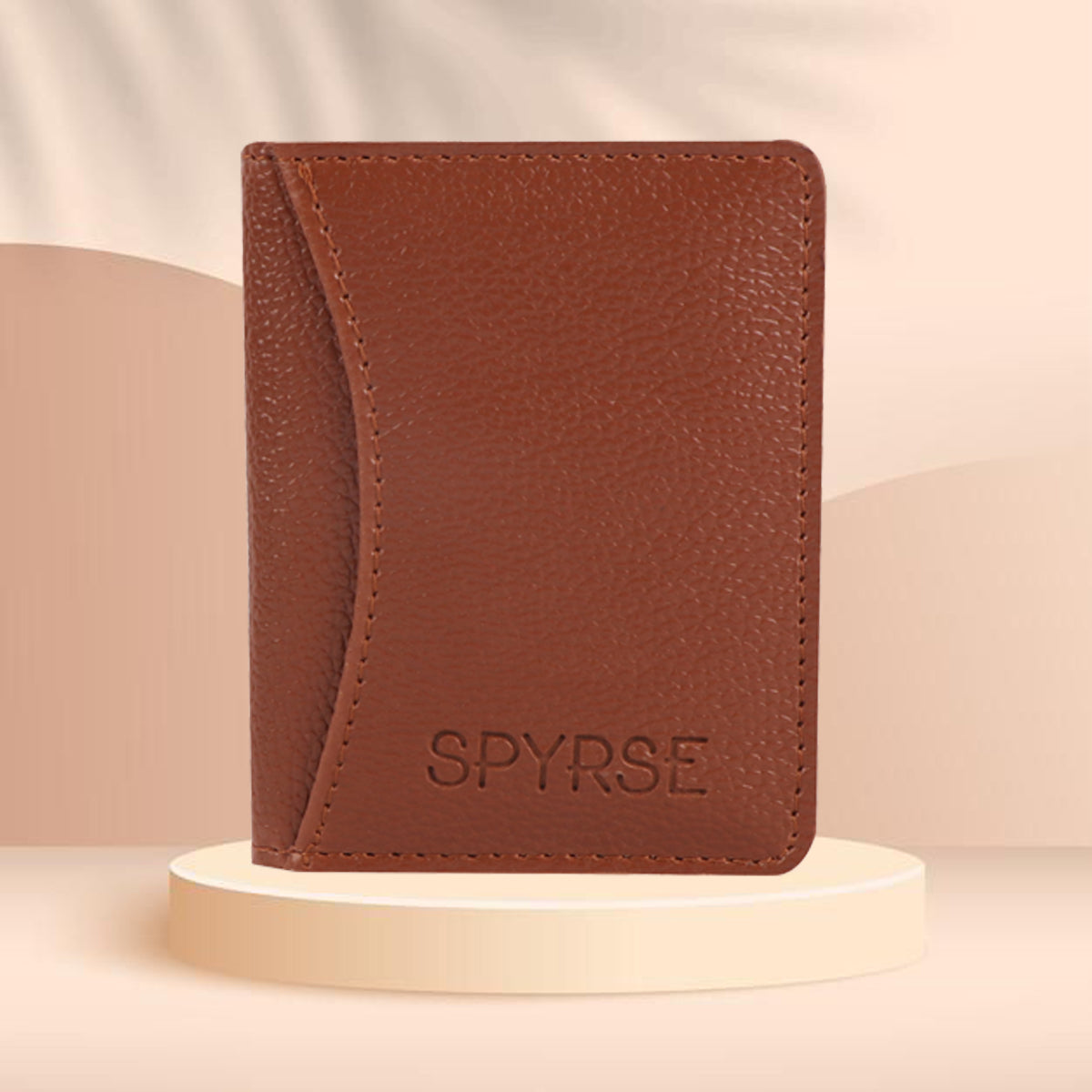 Brown Vegan Leather Card Holder for Men Women