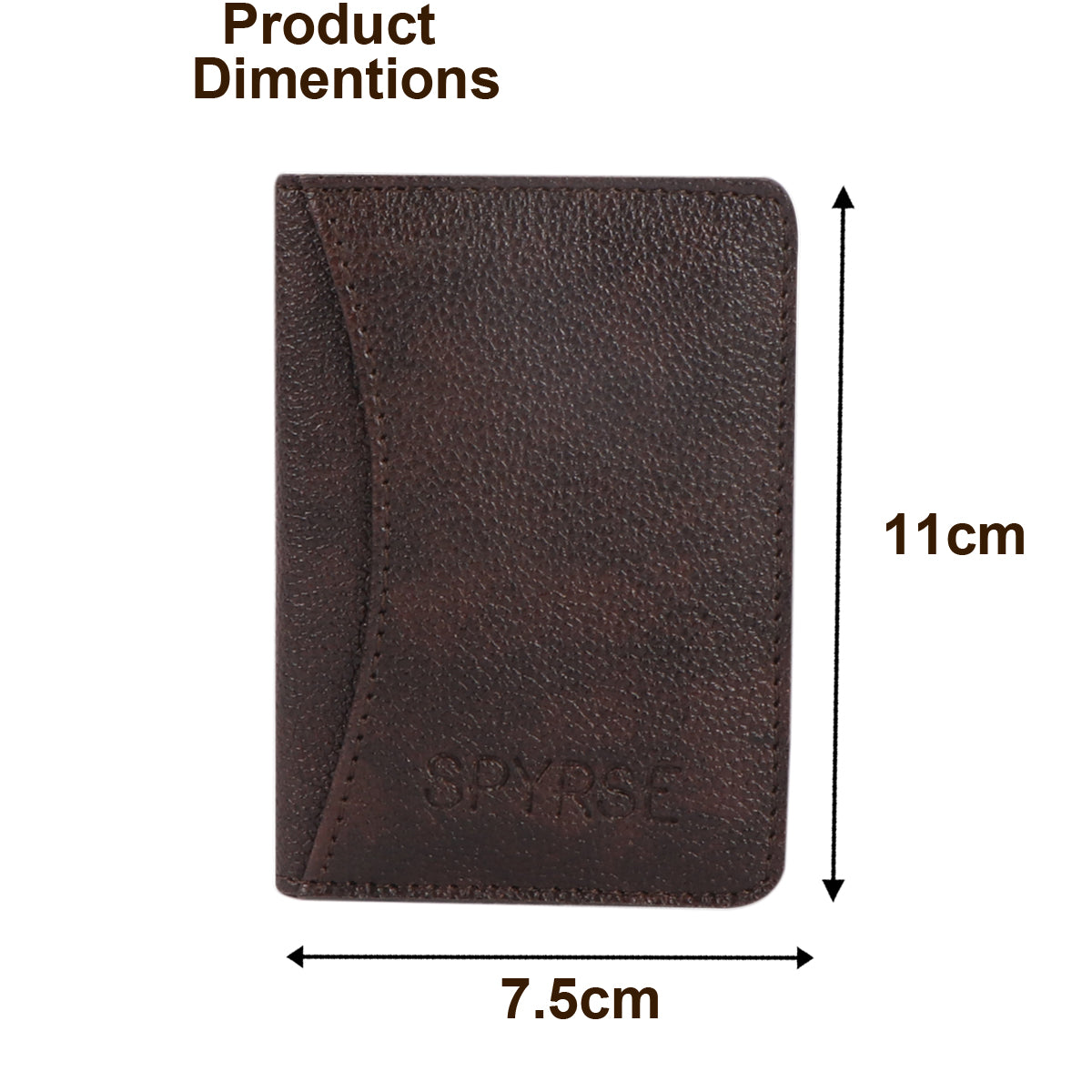 Dark Brown Vegan Leather Card Holder 6 Card Slot