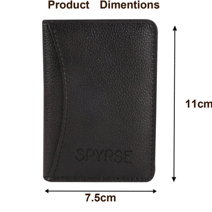 Black Vegan Leather Card Holder for Women & Men 6 Card Slots