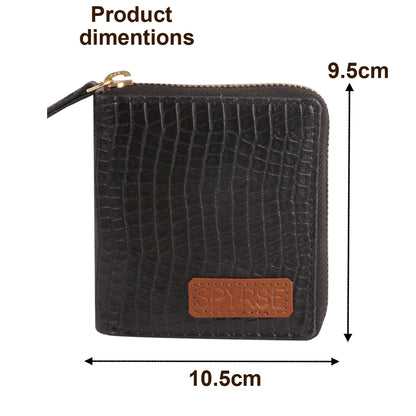 Black Crocodile Pattern Vegan Leather Women’s Wallet