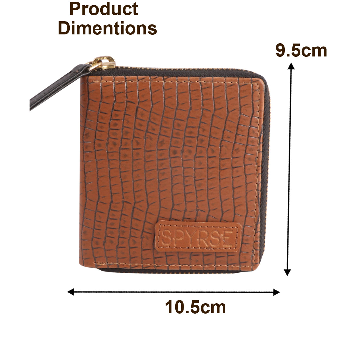 Women’s Brown Crocodile Pattern Vegan Leather Zip Wallet