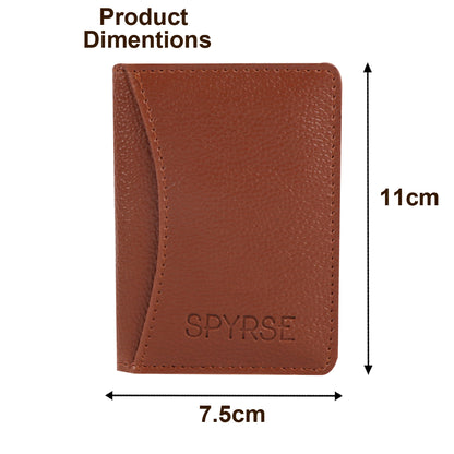 Brown Vegan Leather Card Holder for Men Women