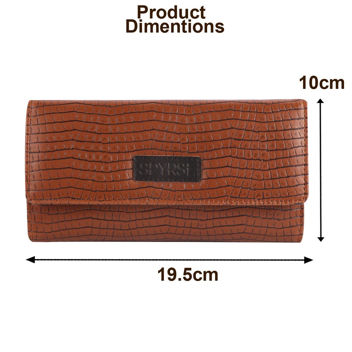 Tan Vegan Leather Women’s Wallet | Crocodile Texture