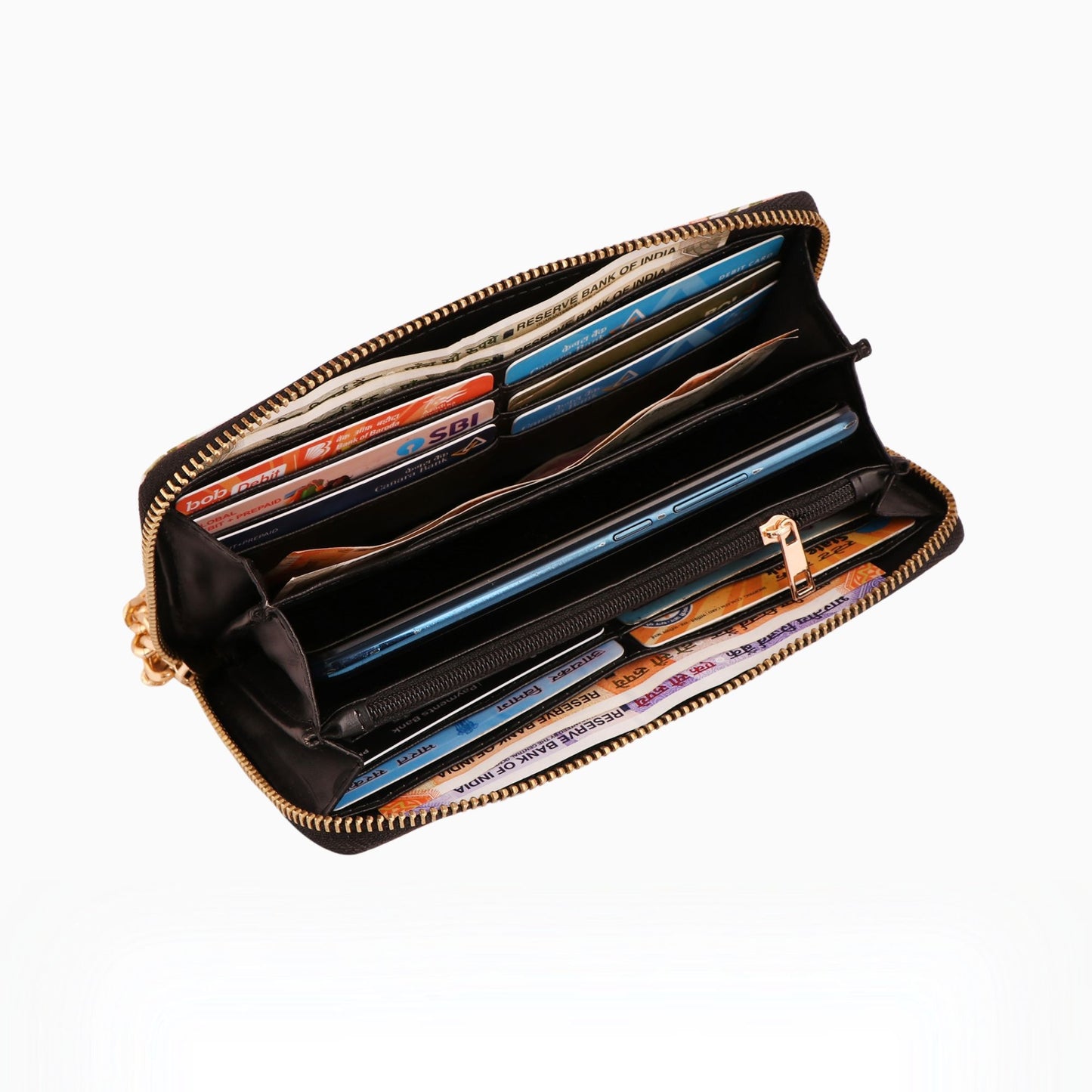 Orange Flower Women's Vegan Leather Clutch