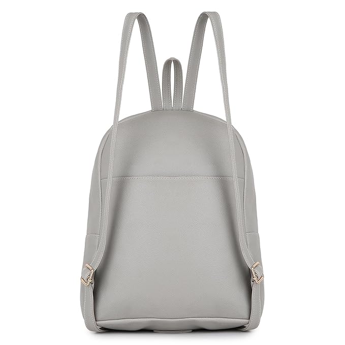 Grey Vegan Leather Backpack for Women | College, Work & Travel