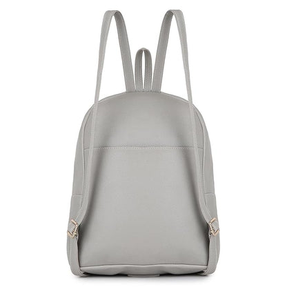 Grey Vegan Leather Backpack for Women | College, Work & Travel