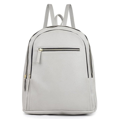 Grey Vegan Leather Backpack for Women | College, Work & Travel