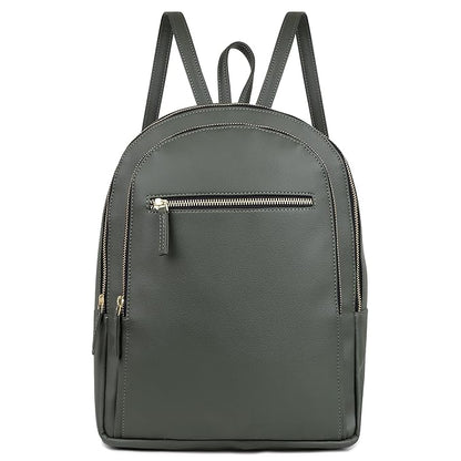 Olive Green Vegan Leather Backpack – Everyday Style for College, Work & Travel