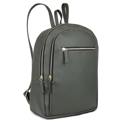 Olive Green Vegan Leather Backpack – Everyday Style for College, Work & Travel