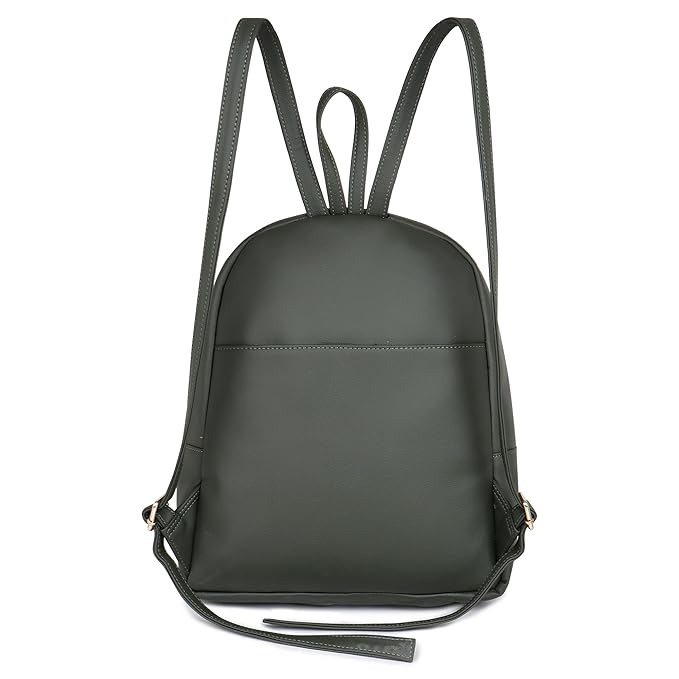 Olive Green Vegan Leather Backpack – Everyday Style for College, Work & Travel