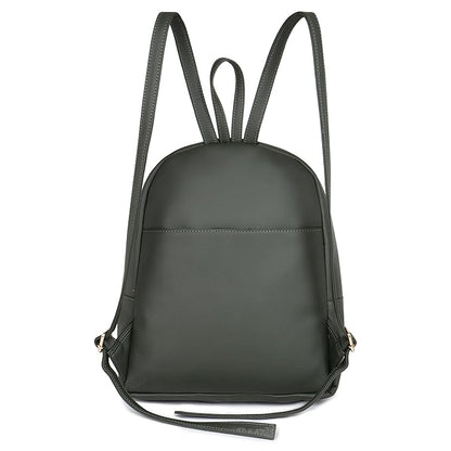 Olive Green Vegan Leather Backpack – Everyday Style for College, Work & Travel