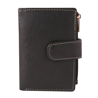 Black Vegan Leather Women's Wallet | Compact Bi-Fold Purse