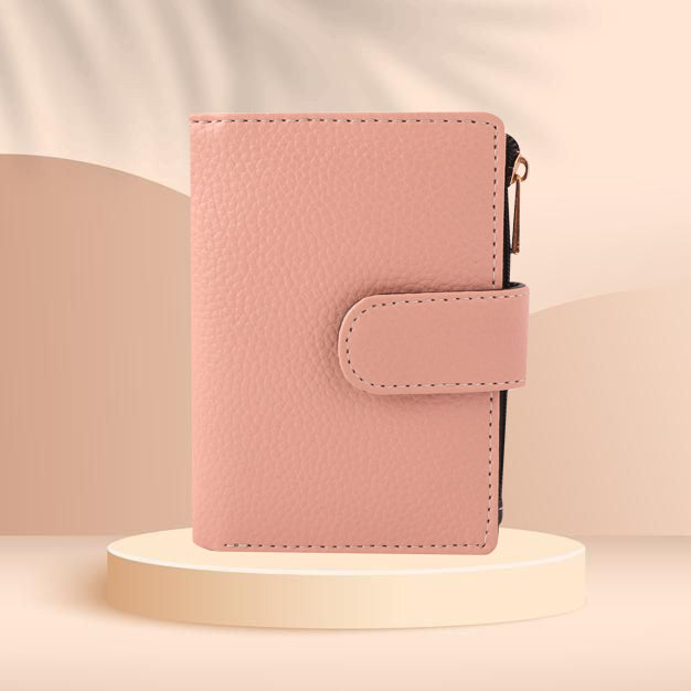 Pink Vegan Leather Women's Wallet – Elegant & Compact