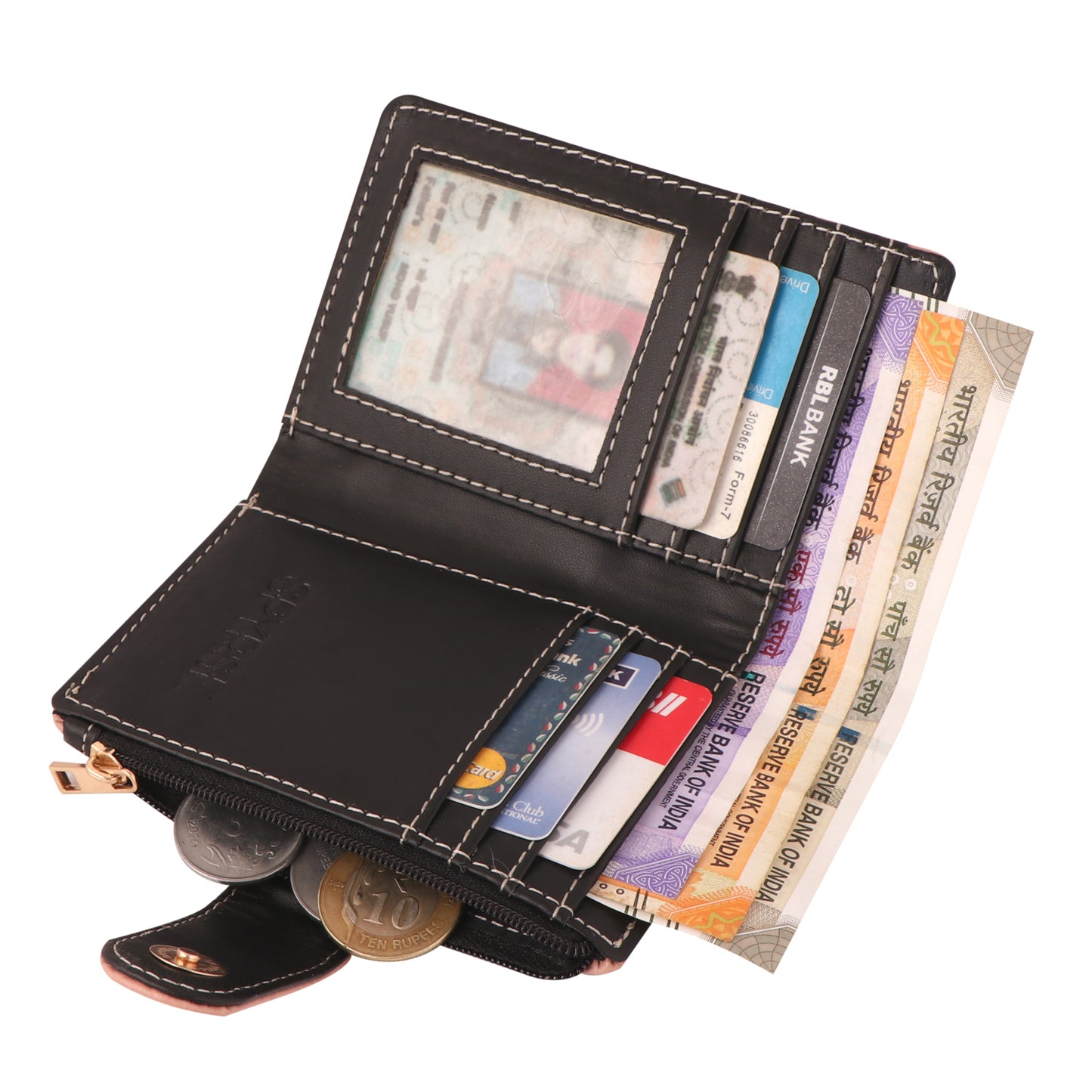 Pink Vegan Leather Women's Wallet – Elegant & Compact