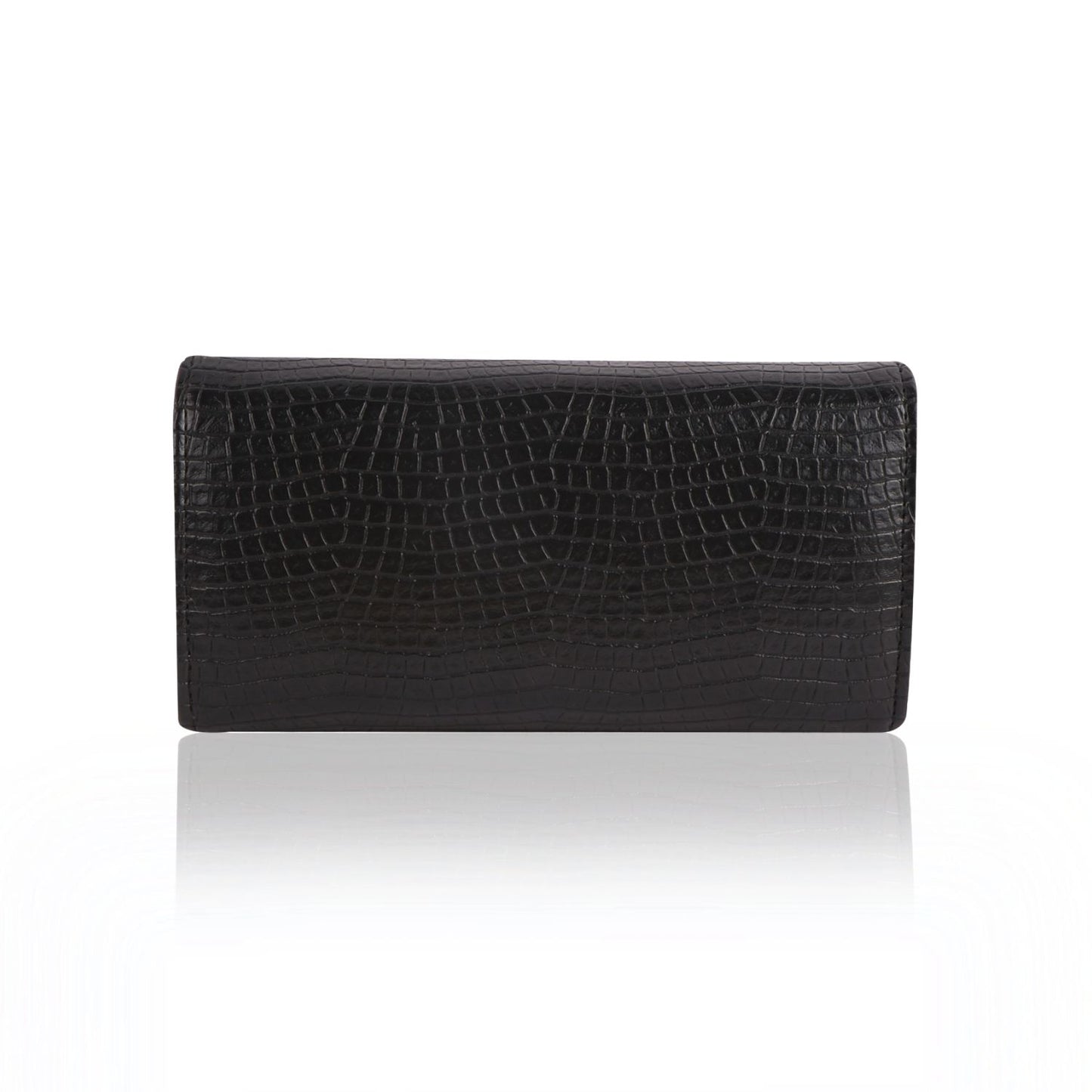 Black Crocodile Vegan Leather women's Clutch