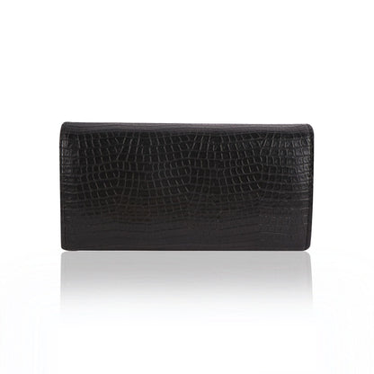 Black Crocodile Vegan Leather women's Clutch
