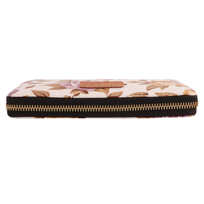 Floral Bloom Vegan Leather Women’s Clutch with Gold Chain