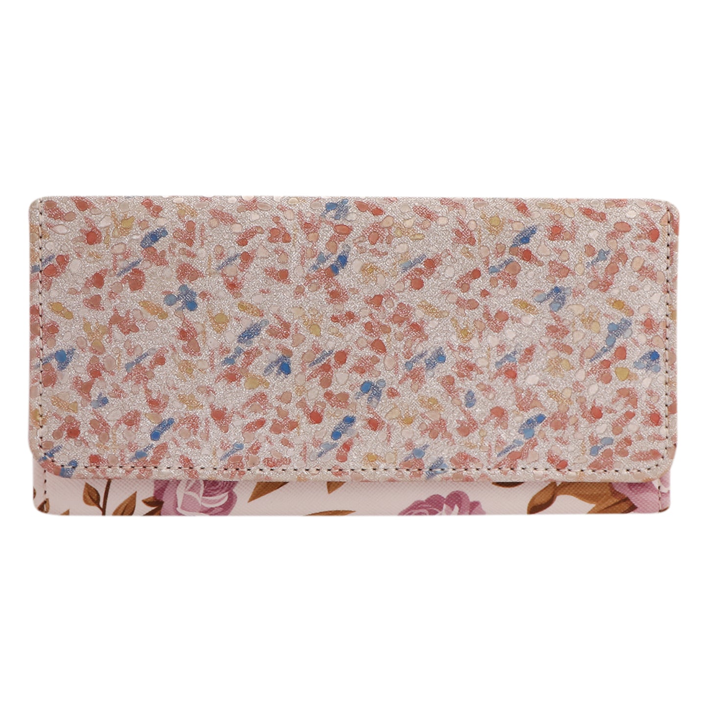 Multicolor Pebble Vegan Leather Women’s Wallet Clutch