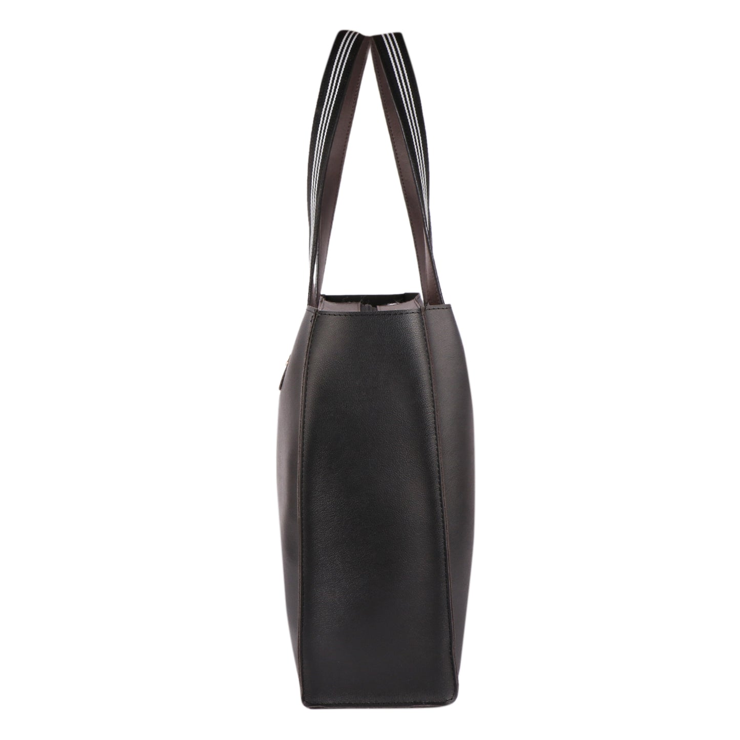Black & Brown Vegan Leather Tote Bag for Women | Large Office Handbag