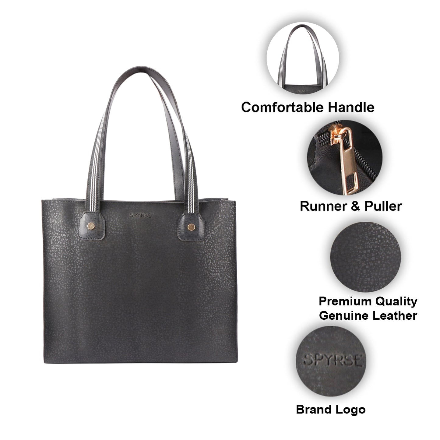 Women’s Black Handbag – Premium Vegan Leather Shoulder Bag