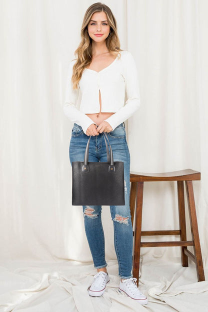 Women’s Black Handbag – Premium Vegan Leather Shoulder Bag