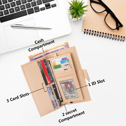 Beige Vegan Leather Women’s Wallet | Elegant Design