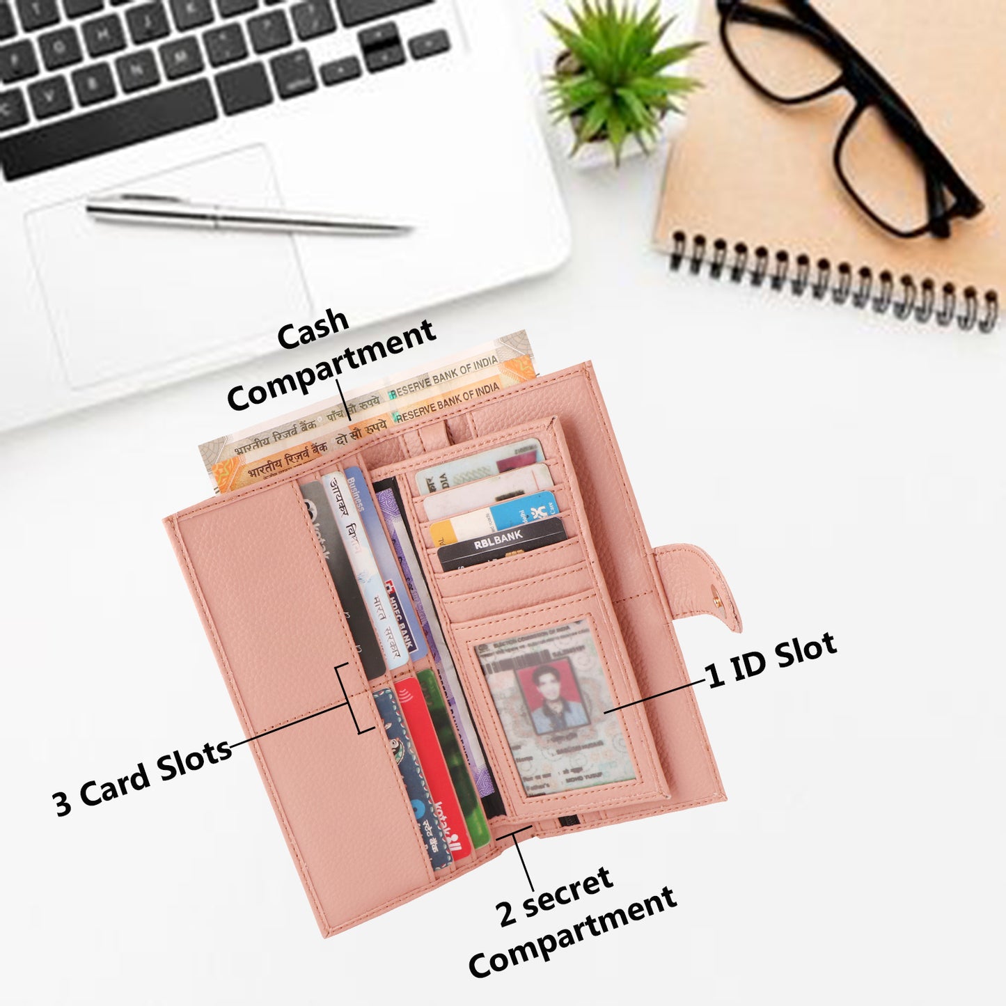 Pink Vegan Leather Women’s Clutch | Elegant, Durable | Stylish Everyday Companion