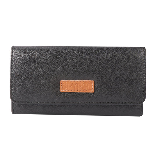 Black Textured Vegan Leather Women’s Wallet