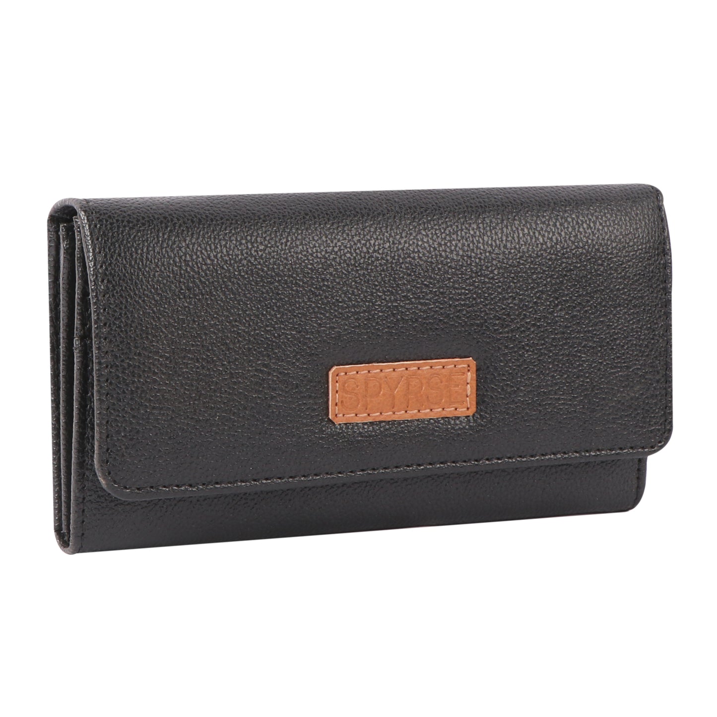 Black Textured Vegan Leather Women’s Wallet