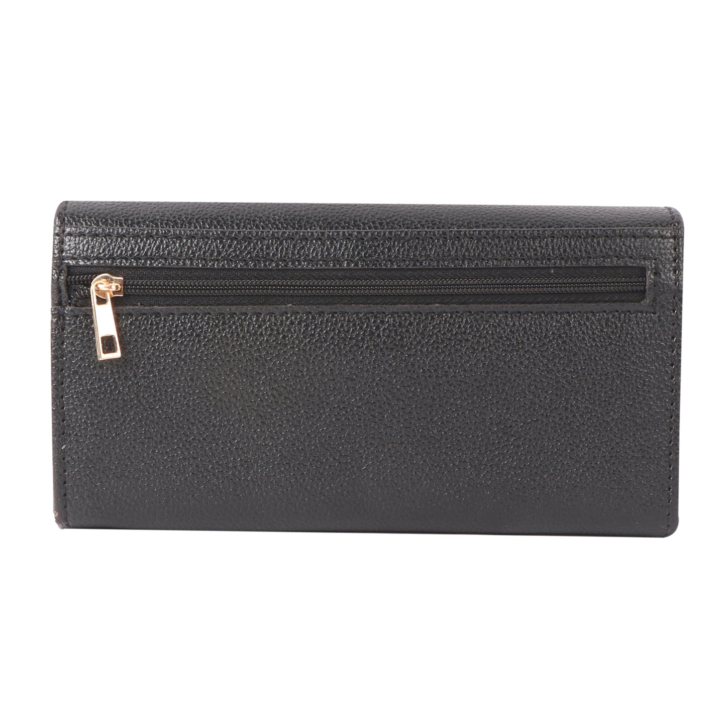 Black Textured Vegan Leather Women’s Wallet