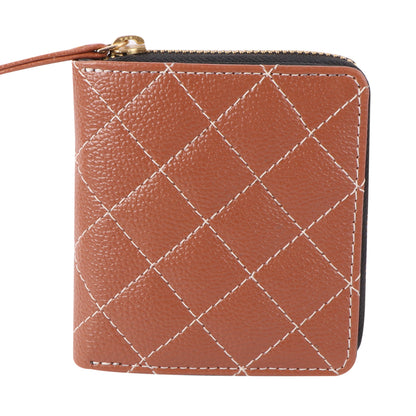 Women’s Brown Quilted Vegan Leather Wallet