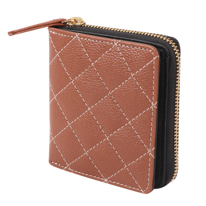 Women’s Brown Quilted Vegan Leather Wallet