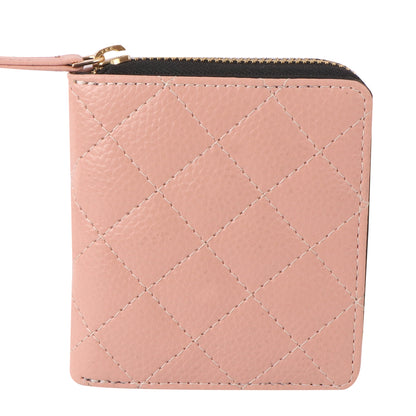 Pink Quilted Vegan Leather Women’s Wallet
