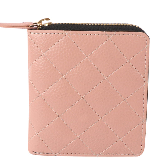 Pink Quilted Vegan Leather Women’s Wallet