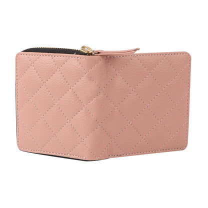 Pink Quilted Vegan Leather Women’s Wallet