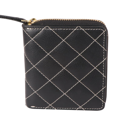 Black Quilted Vegan Leather Women’s Wallet
