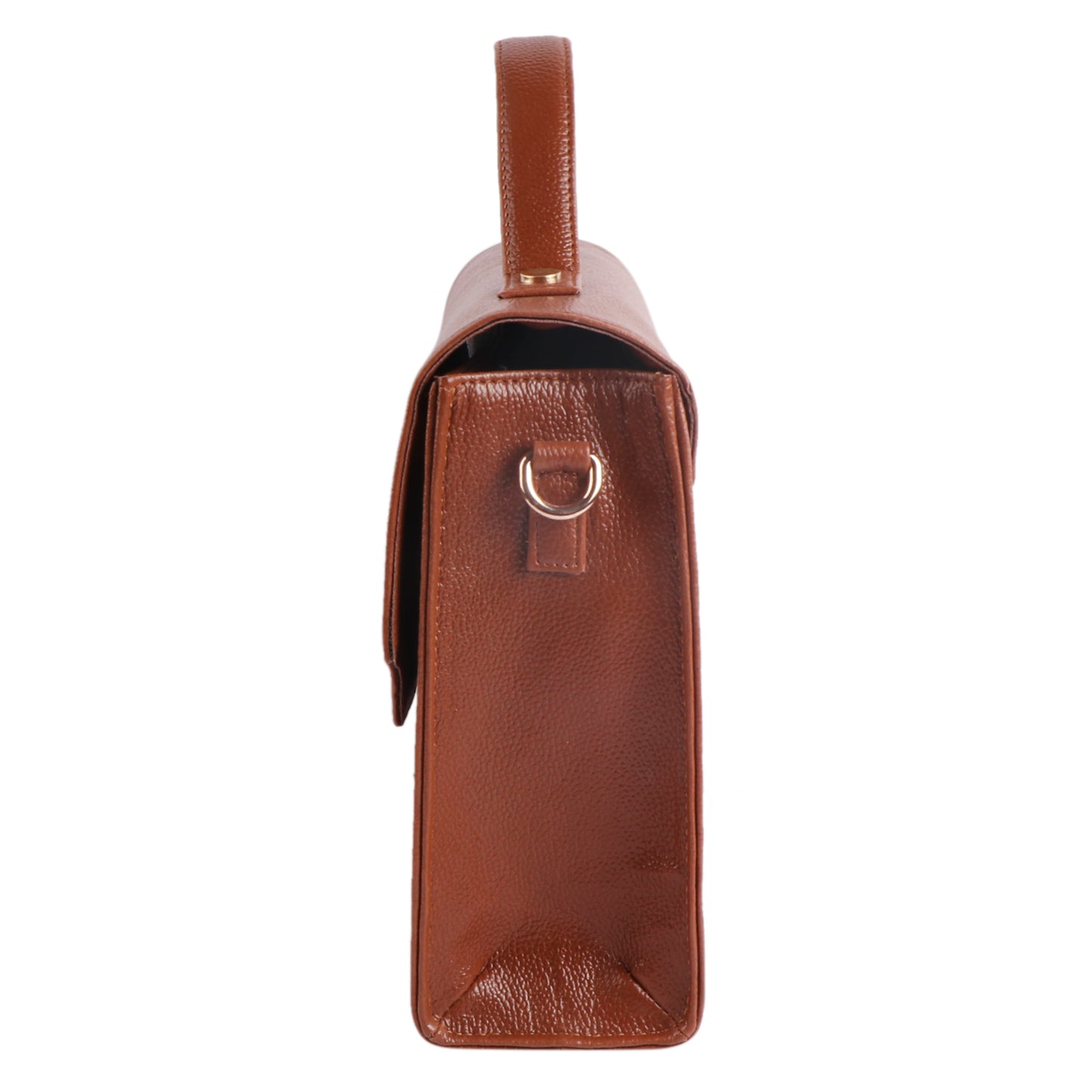 Women’s Brown Vegan Leather Top Handle Sling Bag