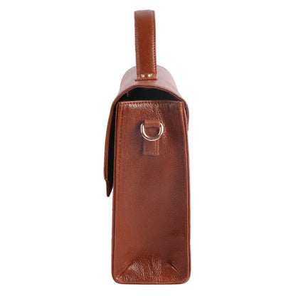 Women’s Brown Vegan Leather Top Handle Sling Bag