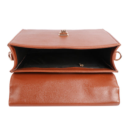 Women’s Brown Vegan Leather Top Handle Sling Bag